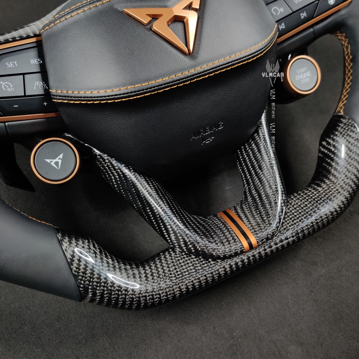 Private Custom Carbon Fiber Steering Wheel For Seat Cupra Ateca MK4 2023 For Mentor Sport FR IBIZA