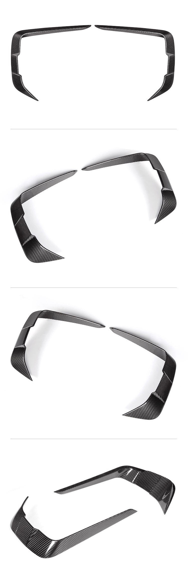 For BMW 8 Series G14 G15 G16 M850i Dry Carbon Fiber Rear Bumper Canard Air Vent Fins