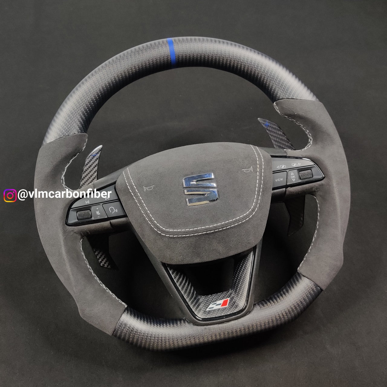 Private Custom Carbon Fiber Steering Wheel For Seat Leon Cupra R ST Ateca FR IBIZA