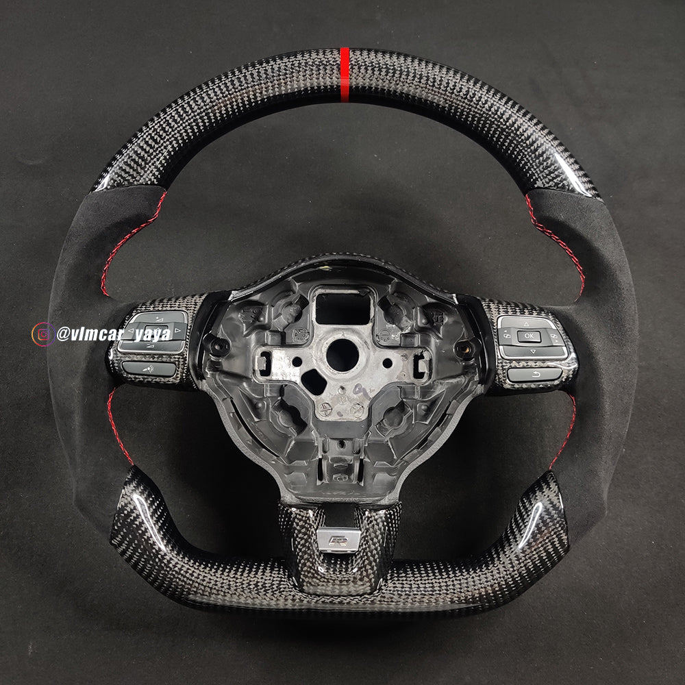 Private Custom Carbon Fiber Steering Wheel For Volkswagen Golf6 MK6 GTI Manual VW