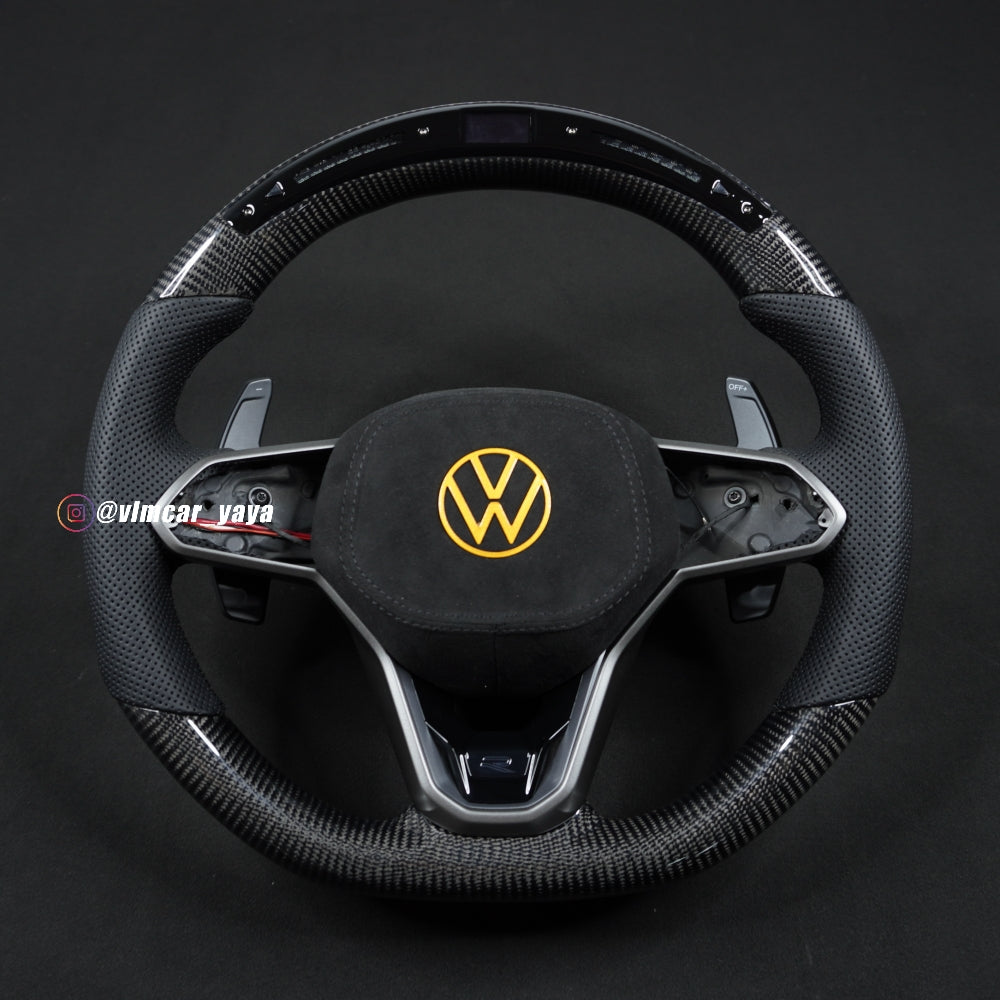 Private Custom Carbon Fiber Steering Wheel For Volkswagen Golf8 MK8 R GTI Tiguan VW Jetta