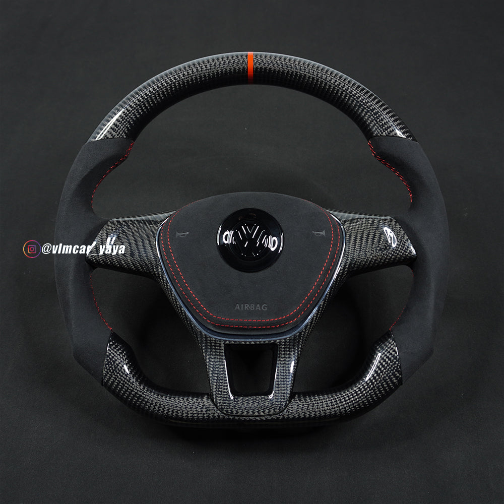 Private Custom Carbon Fiber Steering Wheel For Volkswagen Golf MK7 Tiguan Jetta Passat VW