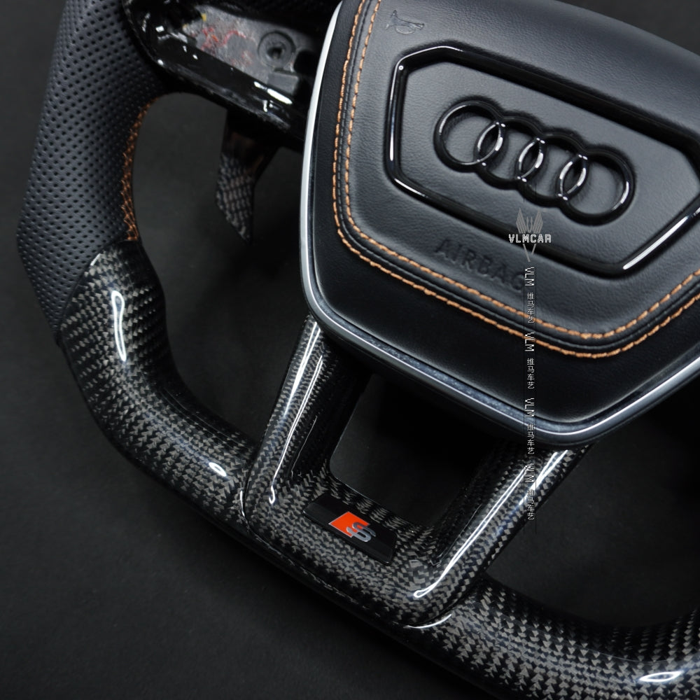 Private Custom Carbon Fiber Steering Wheel For Audi A6 A7 C8 New Style