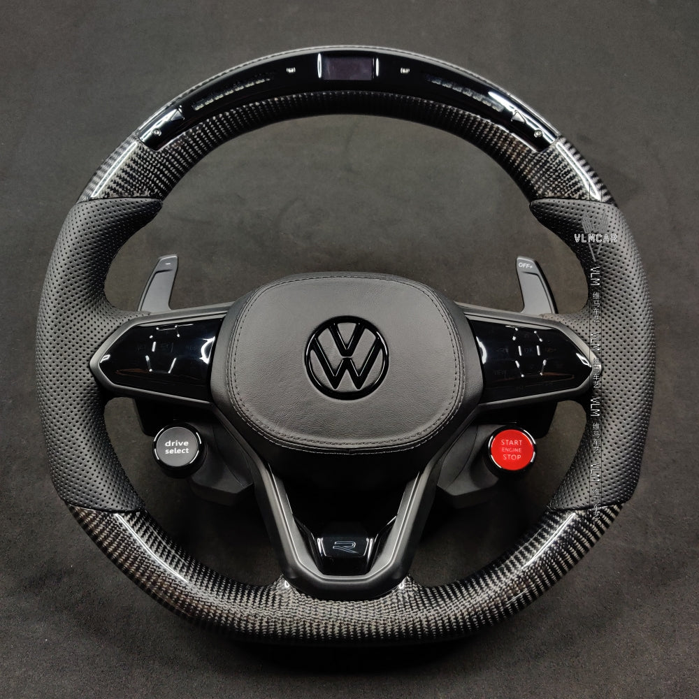 Private Custom Carbon Fiber Steering Wheel For Volkswagen Golf8 MK8 R GTI Tiguan VW Jetta