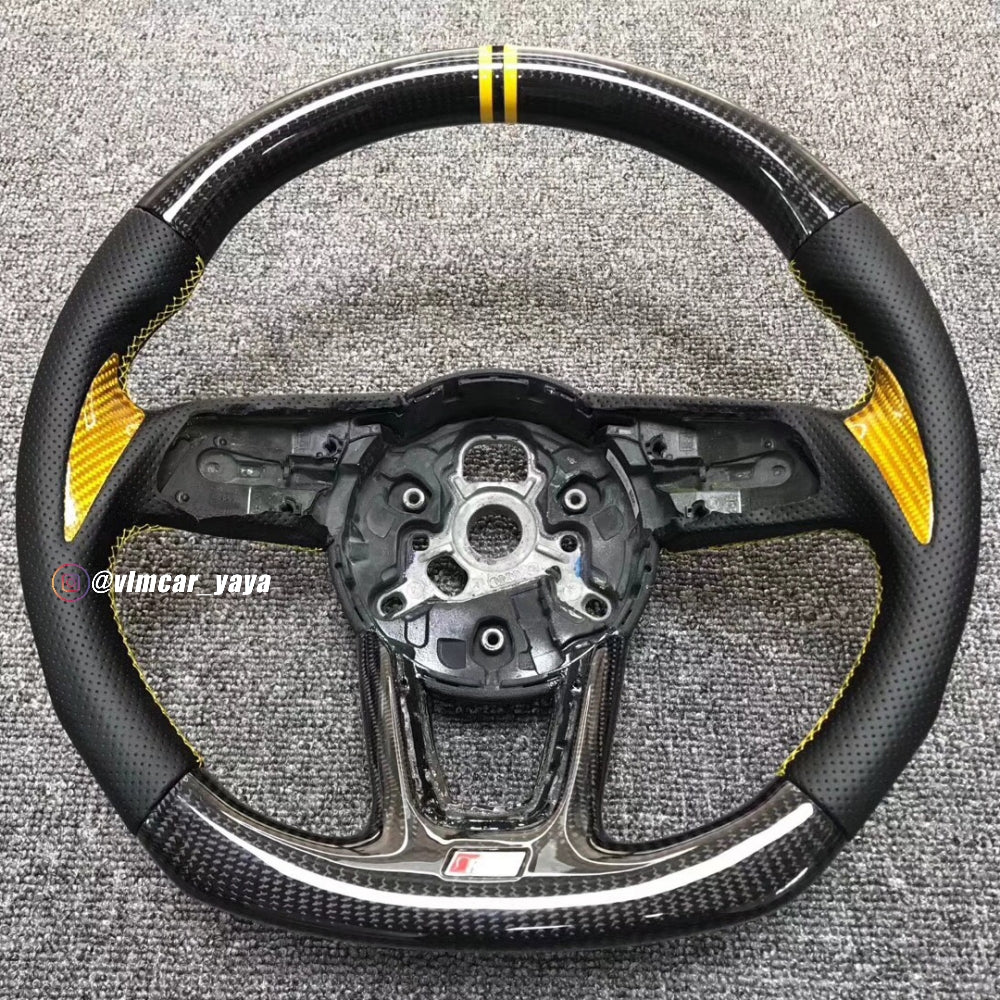 Private Custom Carbon Fiber Steering Wheel For Audi S3 S4 S5 RS3 RS4 RS7 A4 A5
