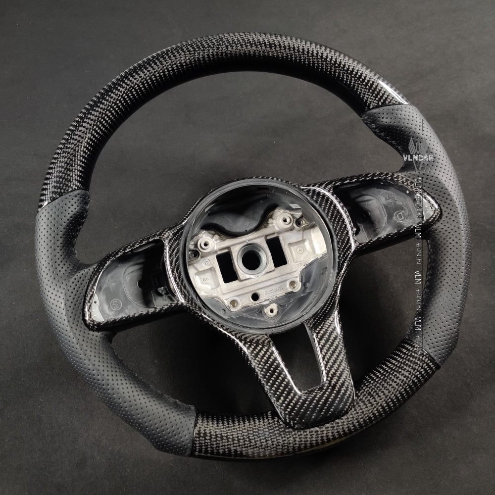 Private Custom Carbon Fiber Steering Wheel For Mercedes Benz A B C-Class AMG