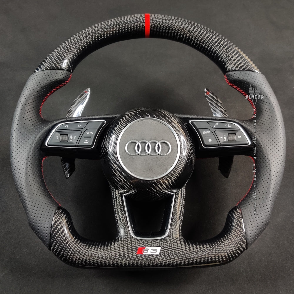 Private Custom Carbon Fiber Steering Wheel For Audi S3 S4 S5 RS3 RS4 RS7 A4 A5