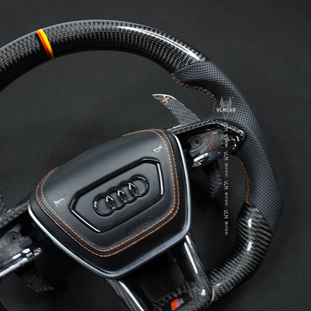 Private Custom Carbon Fiber Steering Wheel For Audi A6 A7 C8 New Style