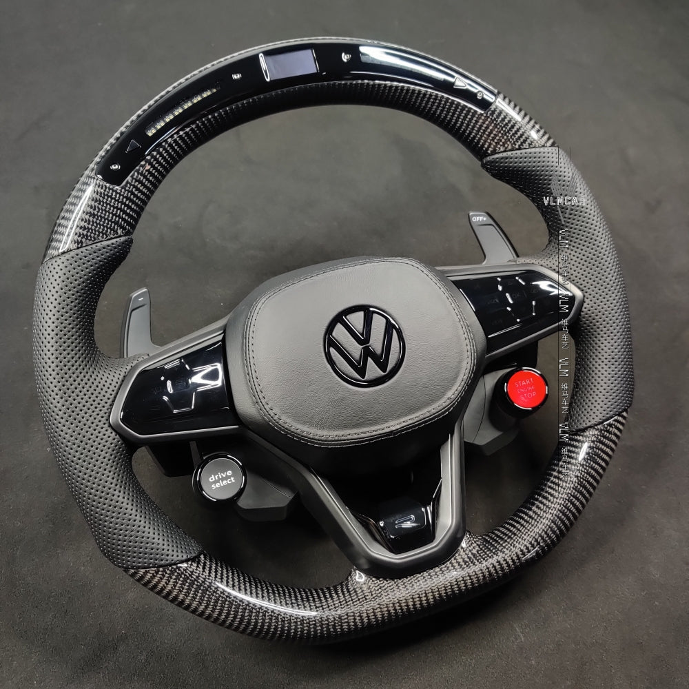 Private Custom Carbon Fiber Steering Wheel For Volkswagen Golf8 MK8 R GTI Tiguan VW Jetta