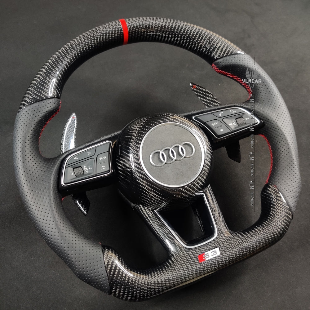 Private Custom Carbon Fiber Steering Wheel For Audi S3 S4 S5 RS3 RS4 RS7 A4 A5