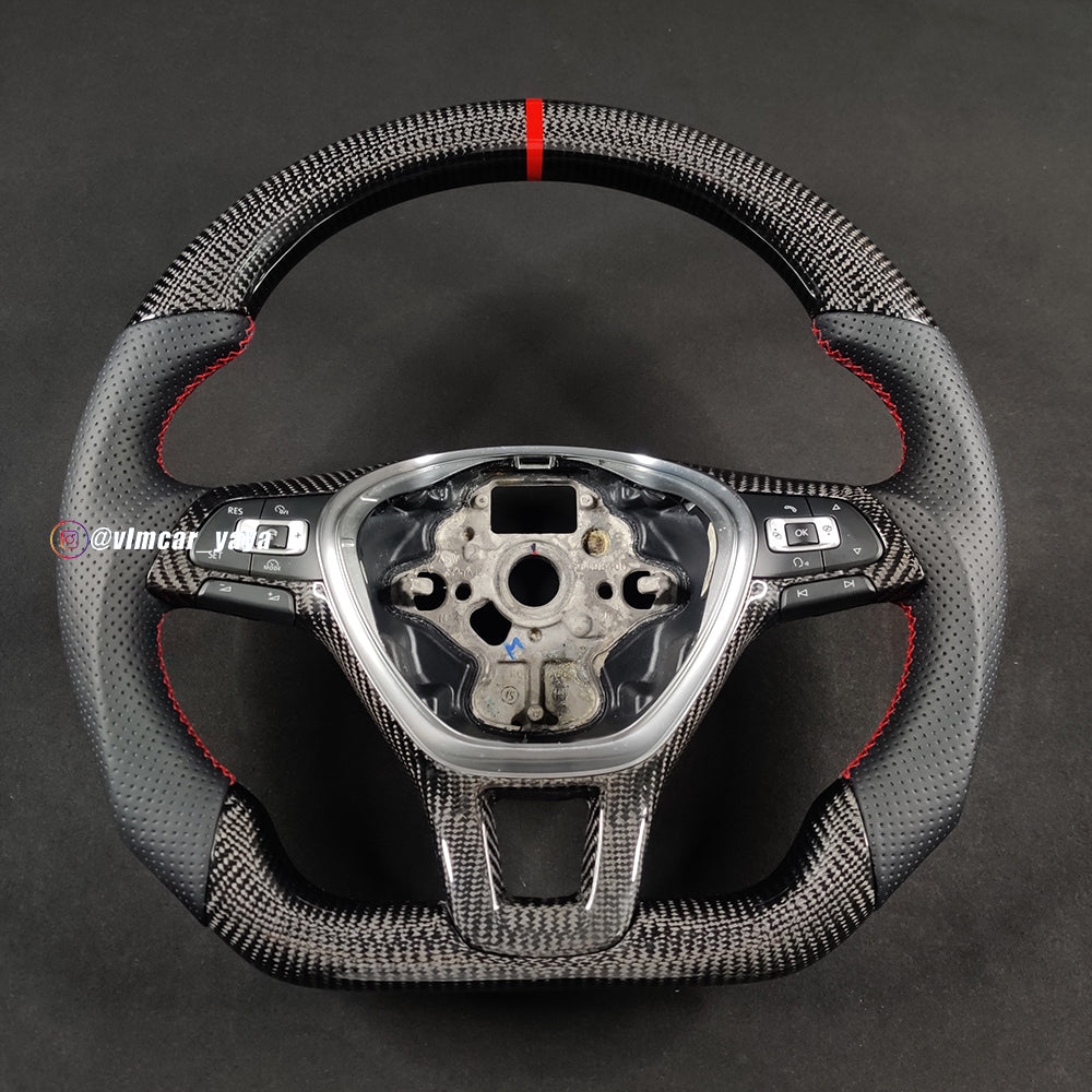 Private Custom Carbon Fiber Steering Wheel For Volkswagen Golf MK7 Tiguan Jetta Passat VW