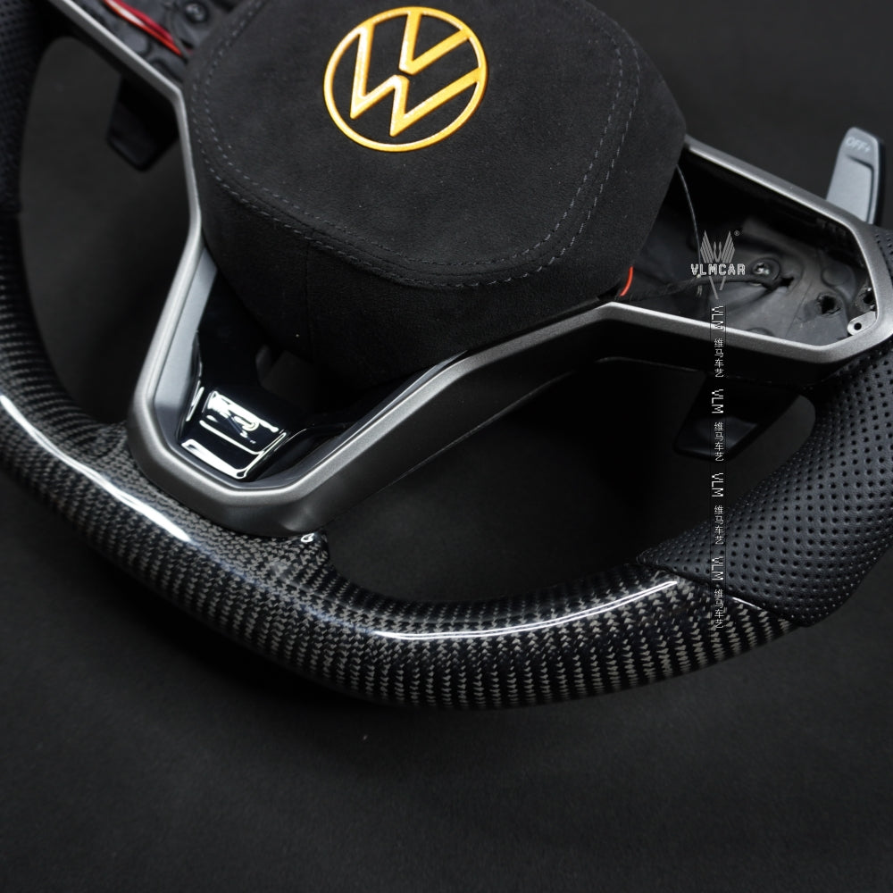 Private Custom Carbon Fiber Steering Wheel For Volkswagen Golf8 MK8 R GTI Tiguan VW Jetta