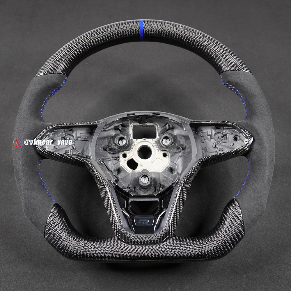 Private Custom Carbon Fiber Steering Wheel For Volkswagen Golf8 MK8 R GTI Tiguan VW Jetta
