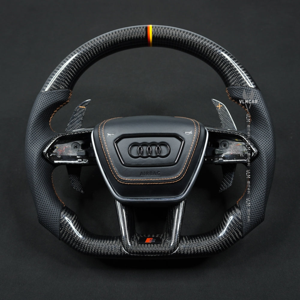 Private Custom Carbon Fiber Steering Wheel For Audi A6 A7 C8 New Style
