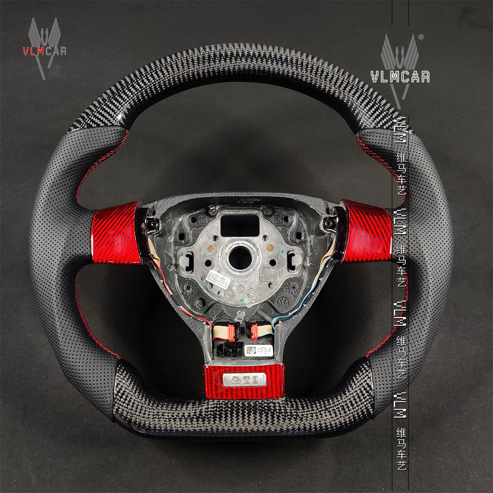 Private Custom Carbon Fiber Steering Wheel For Volkswagen Golf5 MK5 GTI VW