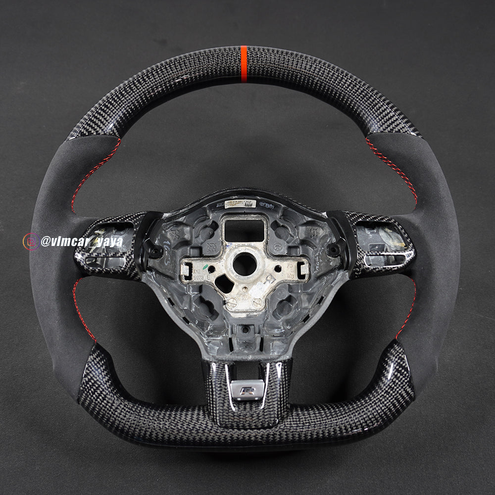 Private Custom Carbon Fiber Steering Wheel For Volkswagen Golf6 MK6 GTI Manual VW