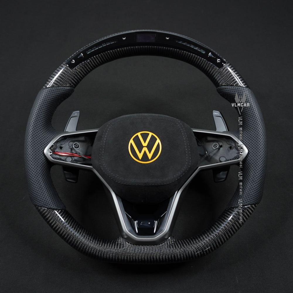 Private Custom Carbon Fiber Steering Wheel For Volkswagen Golf8 MK8 R GTI Tiguan VW Jetta