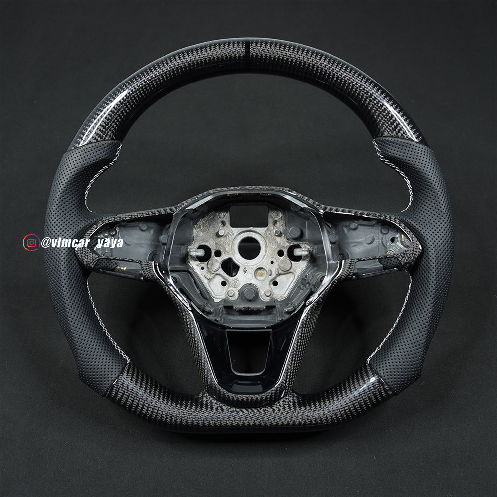 Private Custom Carbon Fiber Steering Wheel For Volkswagen Golf8 MK8 R GTI Tiguan VW Jetta