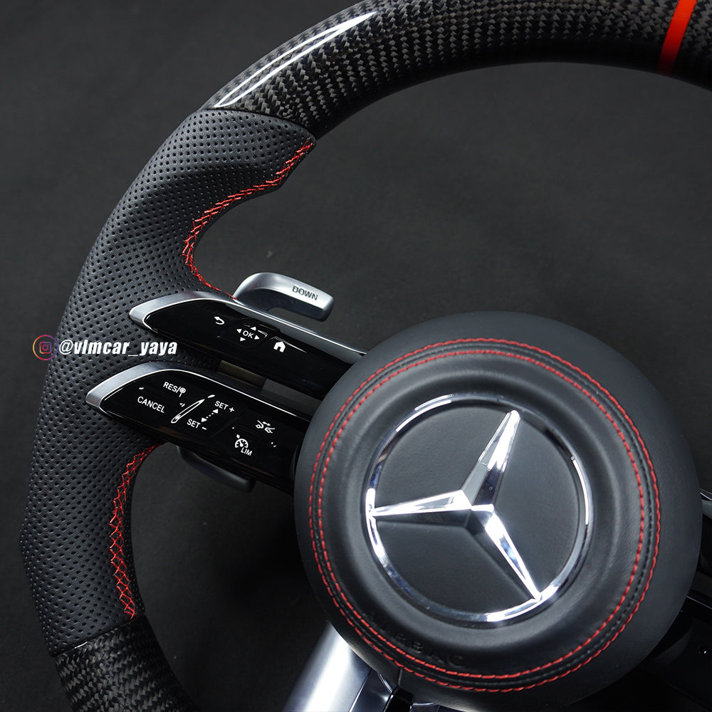 Private Custom Carbon Fiber Steering Wheel For Mercedes Benz AMG W204 W212 W221 W222 W223 AMG S63 G63 G55 Racing Wheel
