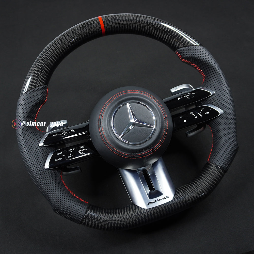 Private Custom Carbon Fiber Steering Wheel For Mercedes Benz AMG W204 W212 W221 W222 W223 AMG S63 G63 G55 Racing Wheel