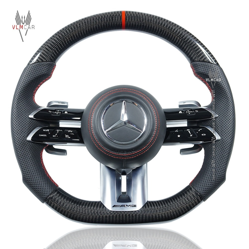Private Custom Carbon Fiber Steering Wheel For Mercedes Benz AMG W204 W212 W221 W222 W223 AMG S63 G63 G55 Racing Wheel