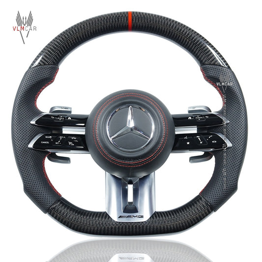 Private Custom Carbon Fiber Steering Wheel For Mercedes Benz AMG W204 W212 W221 W222 W223 AMG S63 G63 G55 Racing Wheel