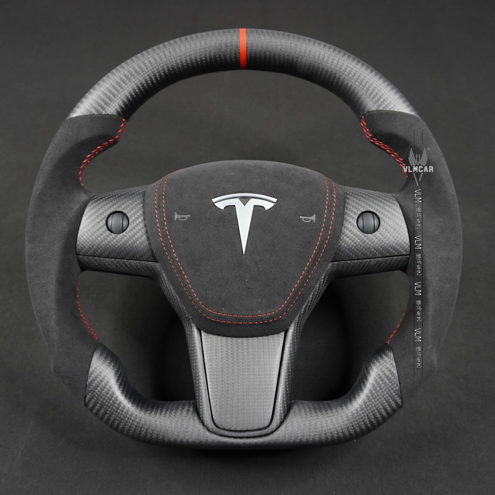 Private Custom Carbon Fiber Steering Wheel For Tesla Model3 ModelY