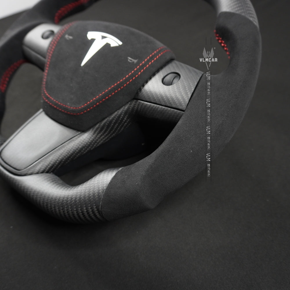 Private Custom Carbon Fiber Steering Wheel For Tesla Model3 ModelY