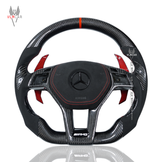 Private Custom Carbon Fiber Steering Wheel For Mercedes Benz W204 C63 AMG W212 C-Class