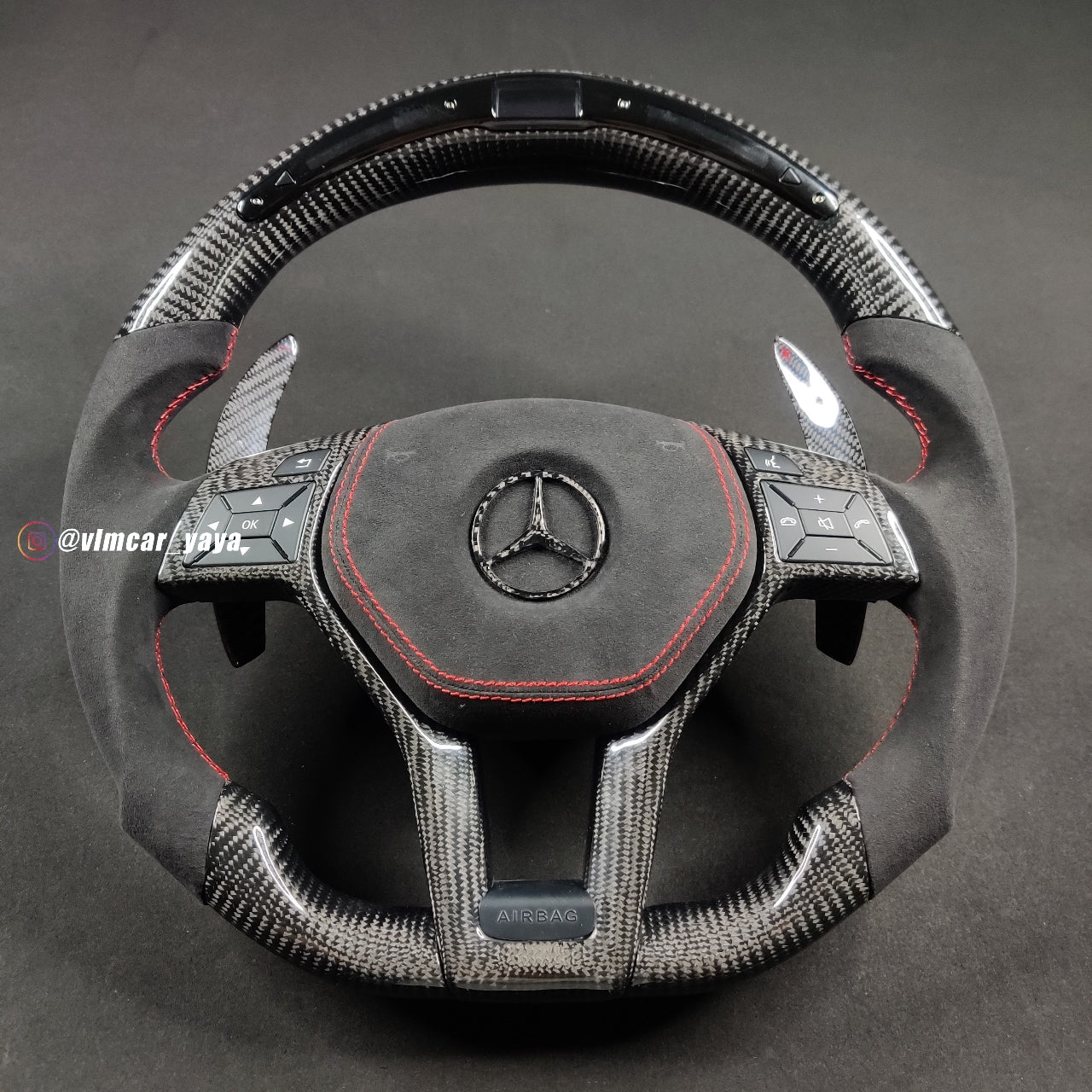 Private Custom Carbon Fiber Steering Wheel For Mercedes Benz W204 C63 AMG W212 C-Class