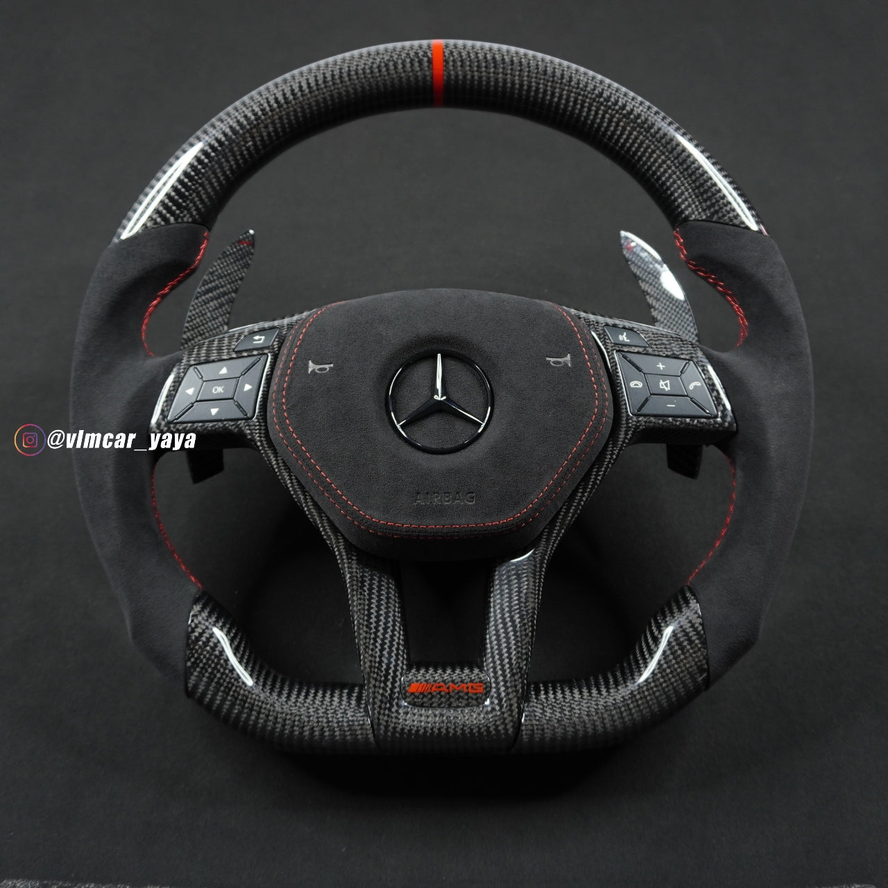 Private Custom Carbon Fiber Steering Wheel For Mercedes Benz W204 C63 AMG W212 C-Class
