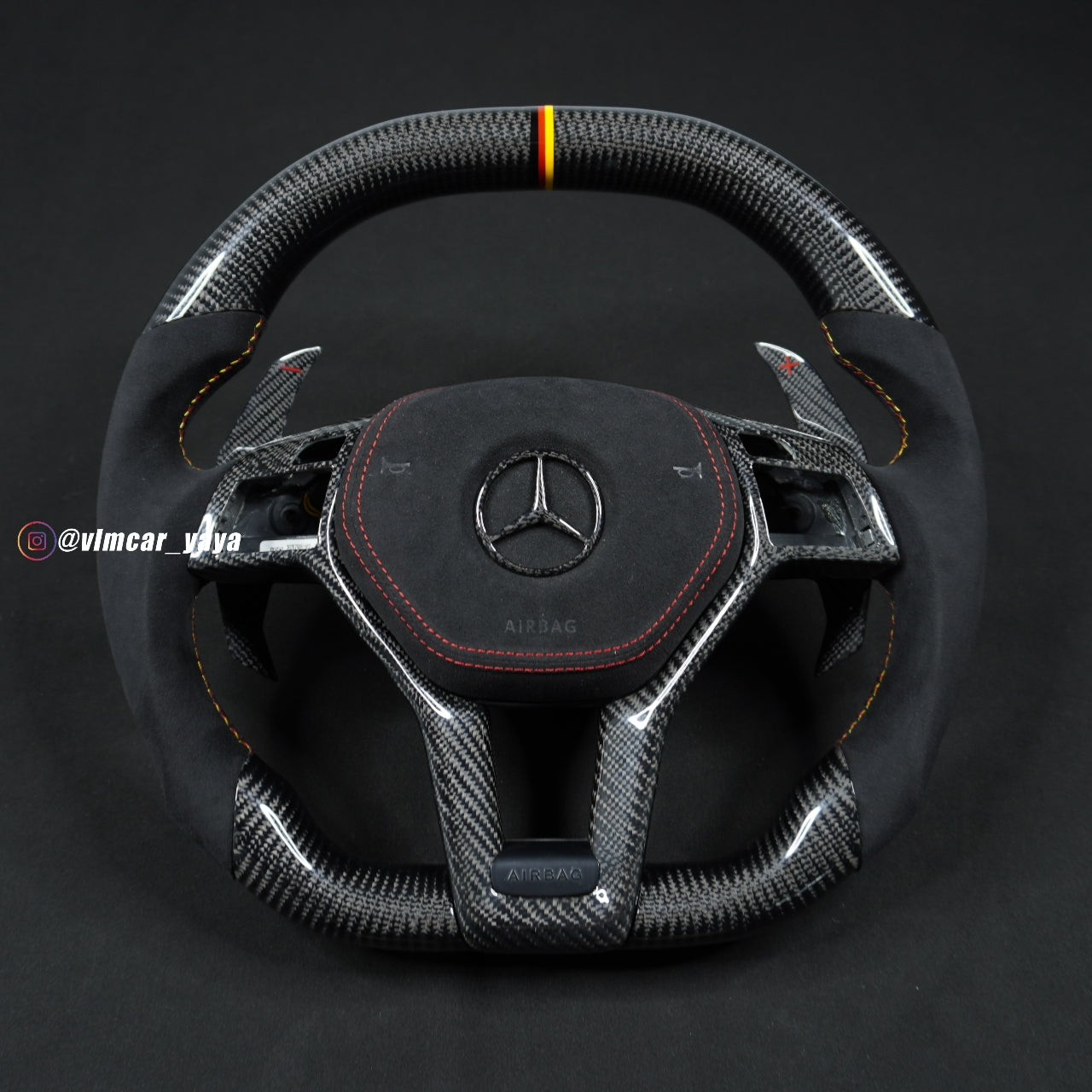 Private Custom Carbon Fiber Steering Wheel For Mercedes Benz W204 C63 AMG W212 C-Class