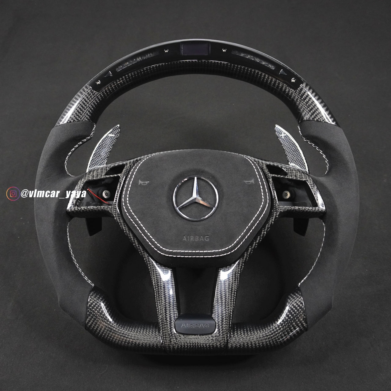 Private Custom Carbon Fiber Steering Wheel For Mercedes Benz W204 C63 AMG W212 C-Class