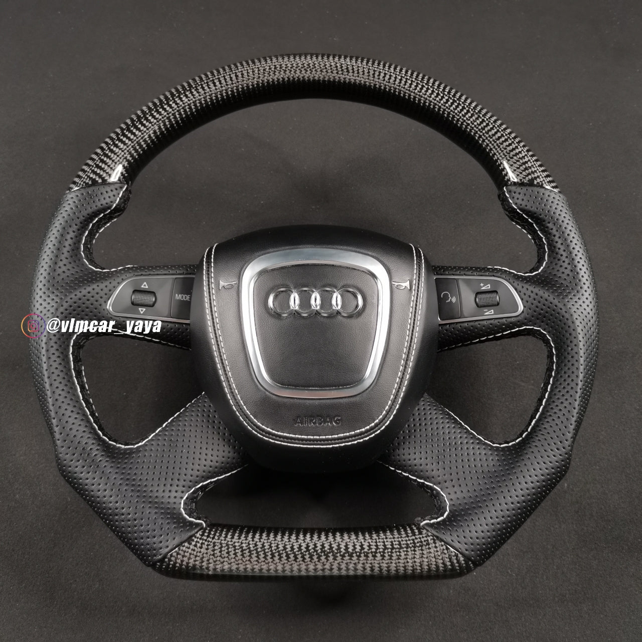 Private Custom Carbon Fiber Steering Wheel For Audi A3 A4 A6 RS Q5 Q7
