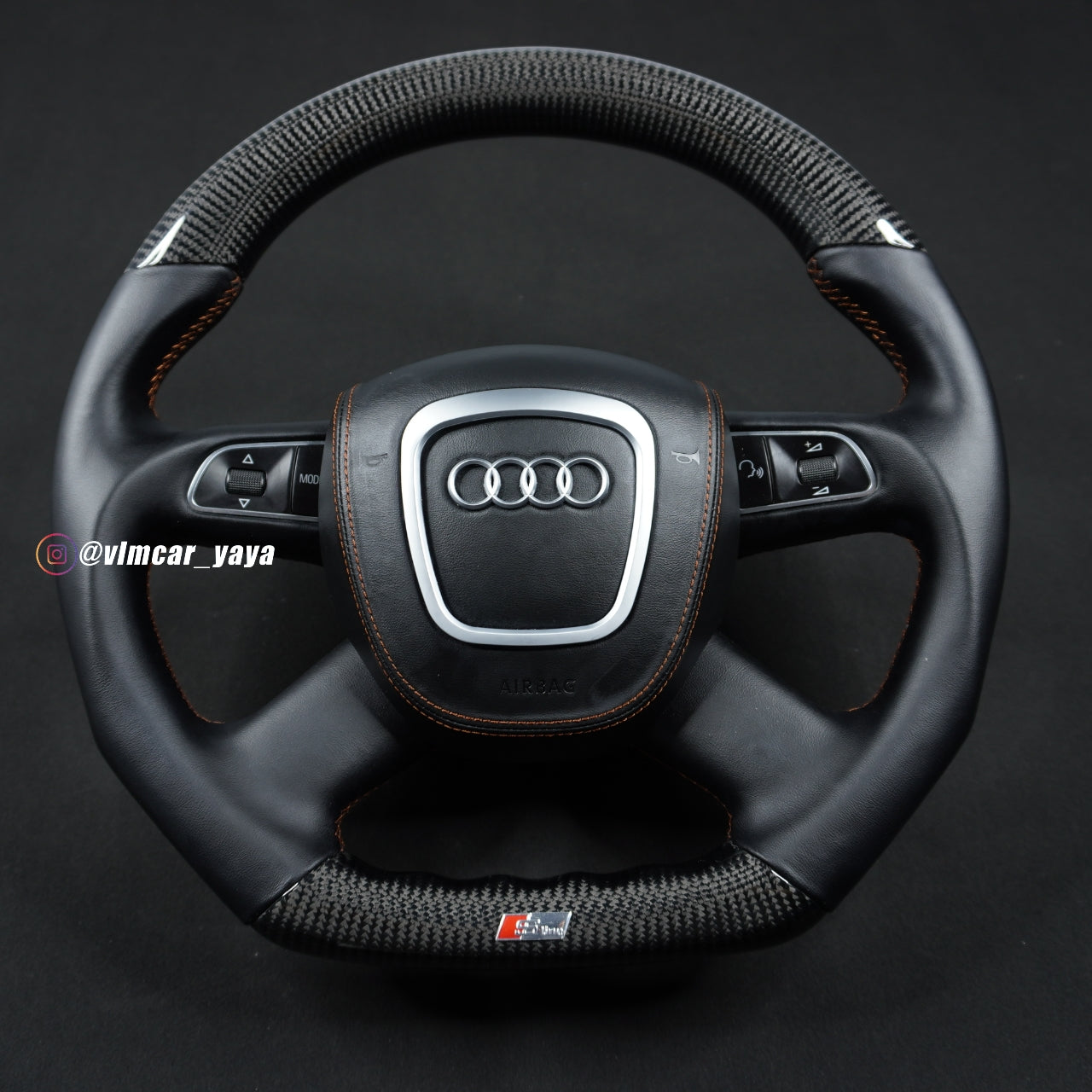 Private Custom Carbon Fiber Steering Wheel For Audi A3 A4 A6 RS Q5 Q7