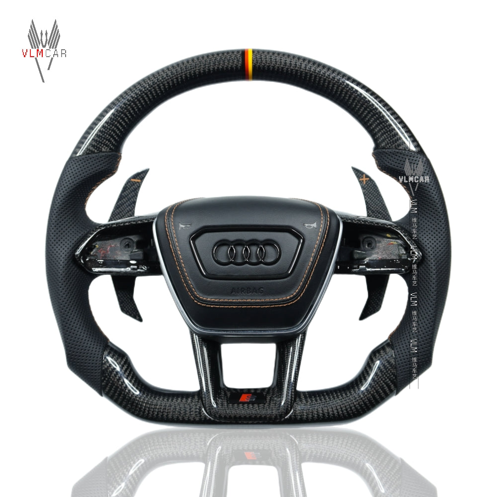 Private Custom Carbon Fiber Steering Wheel For Audi A6 A7 C8 New Style