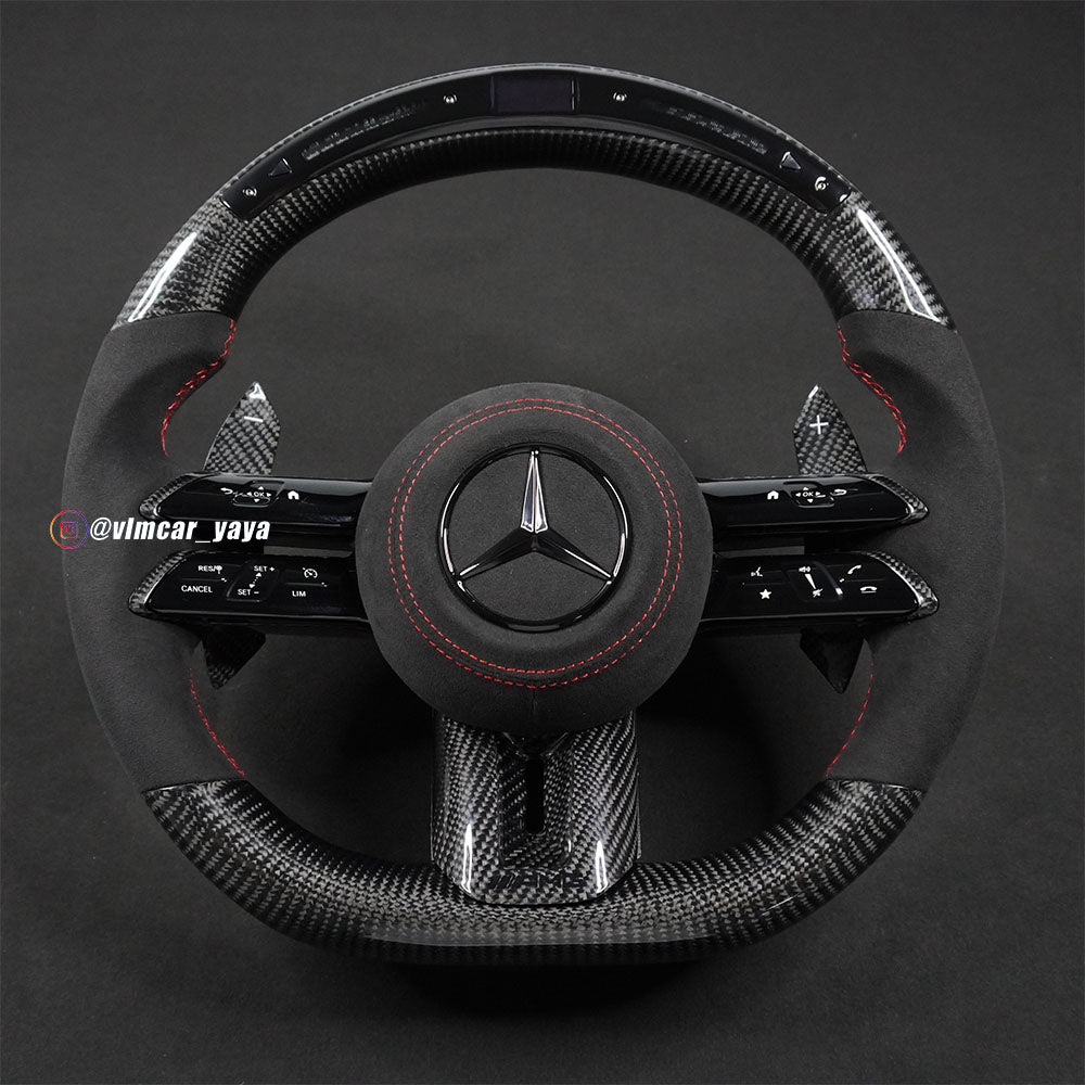 Private Custom Carbon Fiber Steering Wheel For Mercedes Benz AMG W204 W212 W221 W222 W223 AMG S63 G63 G55 Racing Wheel